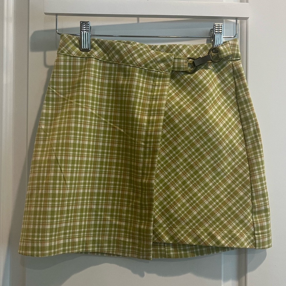 Urban Outfitters green Plaid A-Line Skirt XS